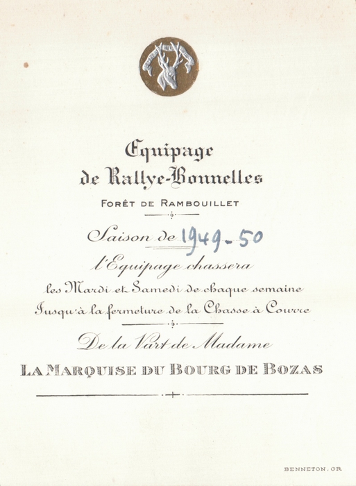 Bonnelles - Archives du Château de Montpoupon - Don à la Société de Vènerie (4)